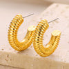 Wholesale Stainless Steel Geometric Minimalist Women's Earrings With Electroplating