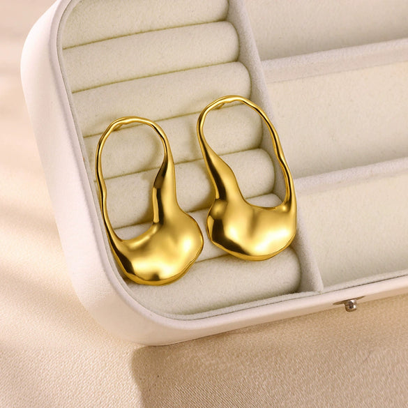 Wholesale Stainless Steel Geometric Minimalist Women's Earrings With Electroplating