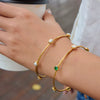 Wholesale Stainless Steel Geometric Modern Minimalist Vacuumplated 18K Gold Zircon Pearl Bracelet Jewelry Accessories
