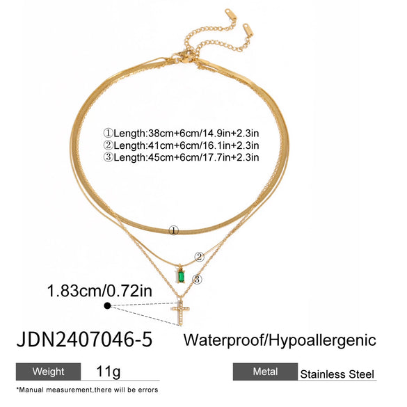 Wholesale Stainless Steel Geometric Multi Layer Clavicle Necklace With Electroplating Titanium Steel Jewelry For Women