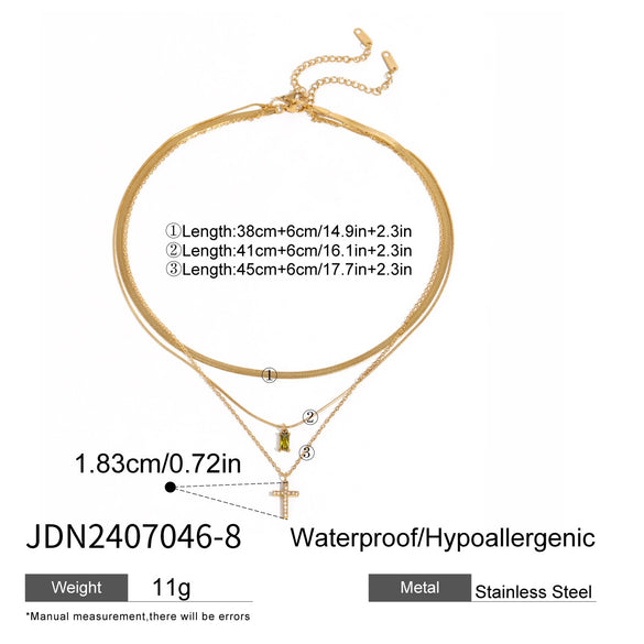 Wholesale Stainless Steel Geometric Multi Layer Clavicle Necklace With Electroplating Titanium Steel Jewelry For Women