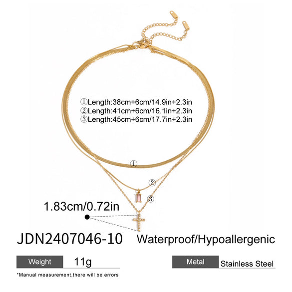 Wholesale Stainless Steel Geometric Multi Layer Clavicle Necklace With Electroplating Titanium Steel Jewelry For Women