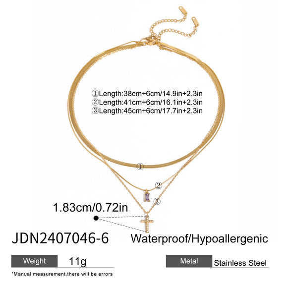 Wholesale Stainless Steel Geometric Multi Layer Clavicle Necklace With Electroplating Titanium Steel Jewelry For Women