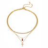 Wholesale Stainless Steel Geometric Multi Layer Clavicle Necklace With Electroplating Titanium Steel Jewelry For Women
