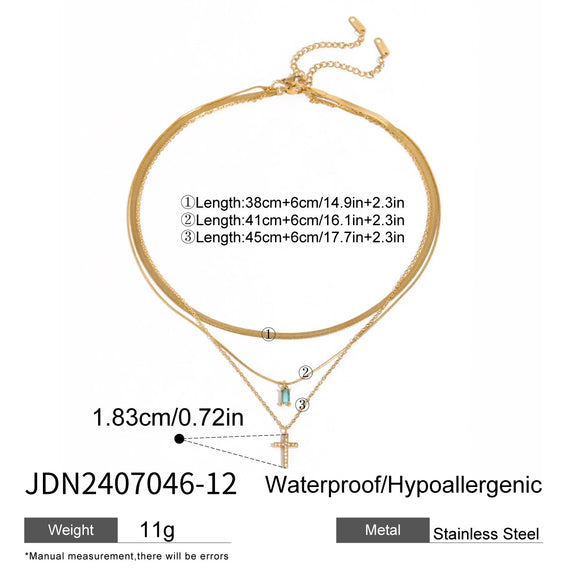 Wholesale Stainless Steel Geometric Multi Layer Clavicle Necklace With Electroplating Titanium Steel Jewelry For Women