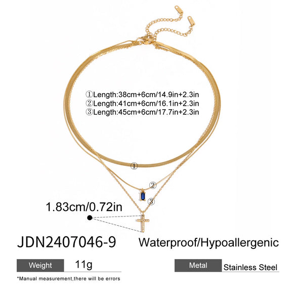 Wholesale Stainless Steel Geometric Multi Layer Clavicle Necklace With Electroplating Titanium Steel Jewelry For Women