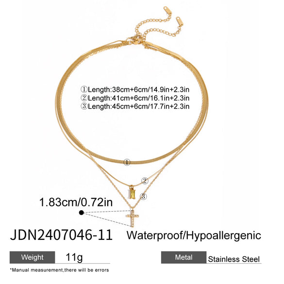 Wholesale Stainless Steel Geometric Multi Layer Clavicle Necklace With Electroplating Titanium Steel Jewelry For Women