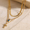 Wholesale Stainless Steel Geometric Multi Layer Clavicle Necklace With Electroplating Titanium Steel Jewelry For Women