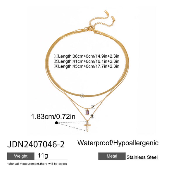 Wholesale Stainless Steel Geometric Multi Layer Clavicle Necklace With Electroplating Titanium Steel Jewelry For Women