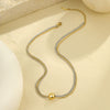 Wholesale Stainless Steel Geometric Multi Layer Metal Round Bead Color Matching Necklace Pendant For Women Electroplated Fashion Jewelry