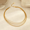 Wholesale Stainless Steel Geometric Multi Layered Clavicle Chain Jewelry With Electroplating Light Luxury Style For Women