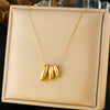 Wholesale Stainless Steel Geometric Multicircle Pendant Goldplated Box Chain Necklace For Women