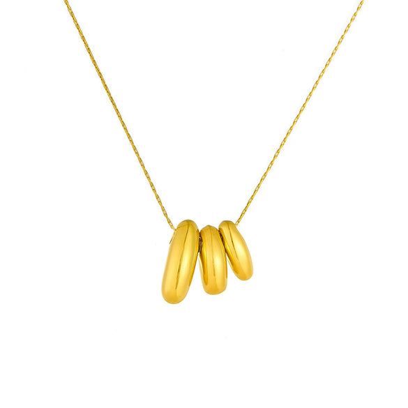 Wholesale Stainless Steel Geometric Multicircle Pendant Goldplated Box Chain Necklace For Women