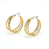 Wholesale Stainless Steel Geometric Multilayer Color Matching Electroplated Earrings And Ring For Women