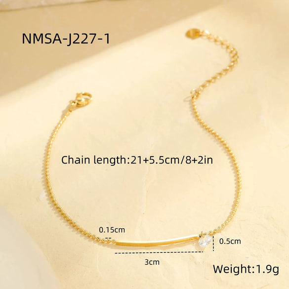 Wholesale Stainless Steel Geometric Multilayer Stacked Anklet With Retro Pendant Unisex Foot Jewelry