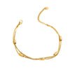 Wholesale Stainless Steel Geometric Multilayer Stacked Anklet With Retro Pendant Unisex Foot Jewelry