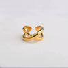 Wholesale Stainless Steel Geometric Multilayer Winding Cross Open Ring Electroplated Jewelry Unisex