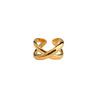 Wholesale Stainless Steel Geometric Multilayer Winding Cross Open Ring Electroplated Jewelry Unisex