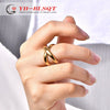 Wholesale Stainless Steel Geometric Multilayer Winding Cross Open Ring Electroplated Jewelry Unisex