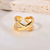 Wholesale Stainless Steel Geometric Multilayer Winding Cross Open Ring Electroplated Jewelry Unisex