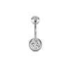 Wholesale Stainless Steel Geometric Navel Ring With Butterfly Zircon And Electroplating Treatment