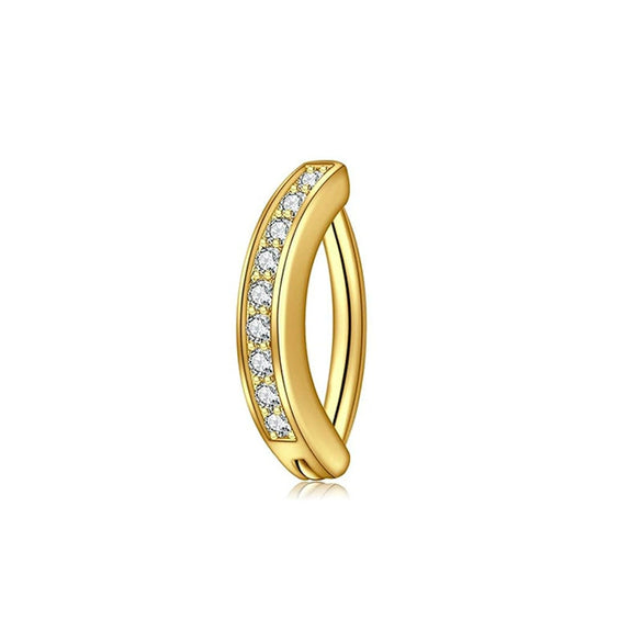 Wholesale Stainless Steel Geometric Navel Ring With Butterfly Zircon And Electroplating Treatment
