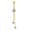 Wholesale Stainless Steel Geometric Navel Ring With Butterfly Zircon And Electroplating Treatment