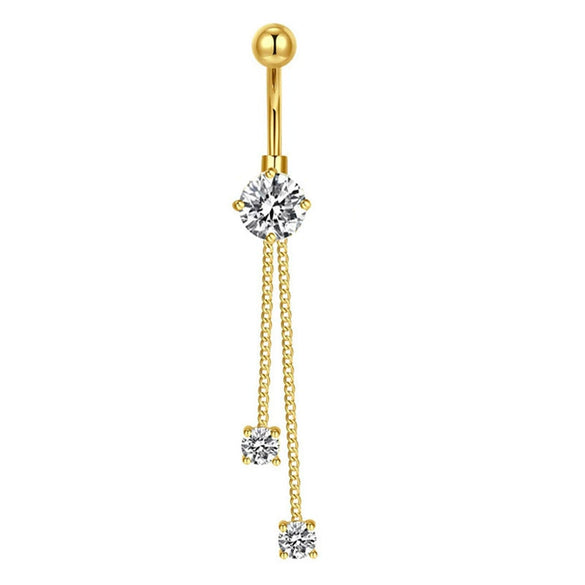 Wholesale Stainless Steel Geometric Navel Ring With Butterfly Zircon And Electroplating Treatment