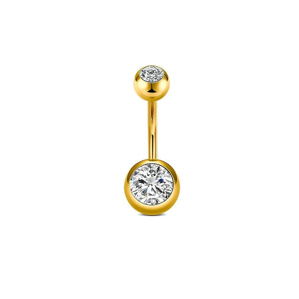 Wholesale Stainless Steel Geometric Navel Ring With Butterfly Zircon And Electroplating Treatment