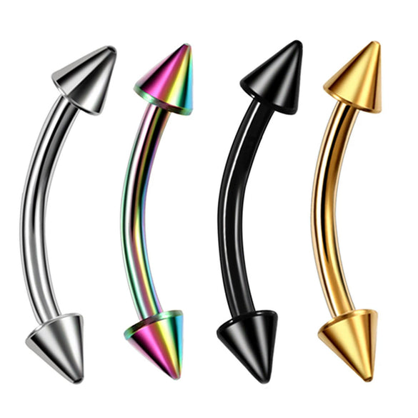 Wholesale Stainless Steel Geometric Nose Ring And Eyebrow Nail Piercing Jewelry Set Electroplated Unisex