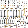 Wholesale Stainless Steel Geometric Nose Ring And Eyebrow Nail Piercing Jewelry Set Electroplated Unisex