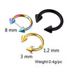 Wholesale Stainless Steel Geometric Nose Ring And Eyebrow Nail Piercing Jewelry Set Electroplated Unisex