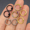 Wholesale Stainless Steel Geometric Nose Ring And Eyebrow Nail Piercing Jewelry Set Electroplated Unisex