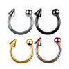 Wholesale Stainless Steel Geometric Nose Ring And Eyebrow Nail Piercing Jewelry Set Electroplated Unisex