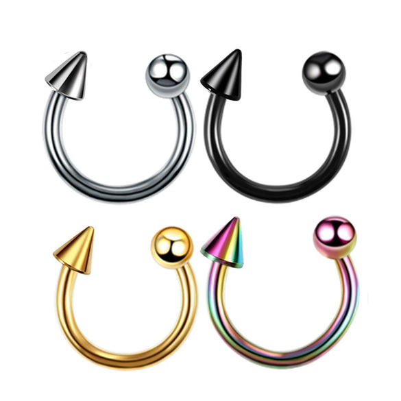 Wholesale Stainless Steel Geometric Nose Ring And Eyebrow Nail Piercing Jewelry Set Electroplated Unisex