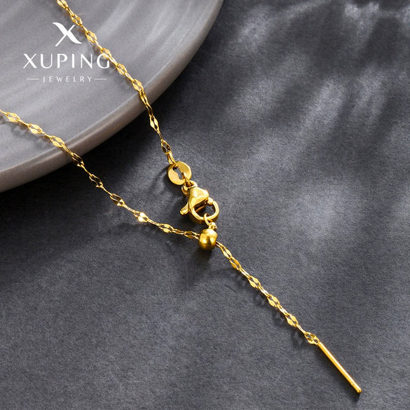 Wholesale Stainless Steel Geometric O Chain Minimalist Women's Necklace With Electroplating