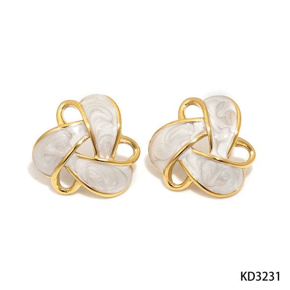 Wholesale Stainless Steel Geometric Oil Drop Earrings With Electroplating Fashion Simple Elegant For Women