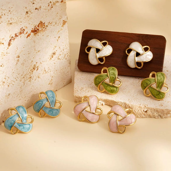 Wholesale Stainless Steel Geometric Oil Drop Earrings With Electroplating Fashion Simple Elegant For Women