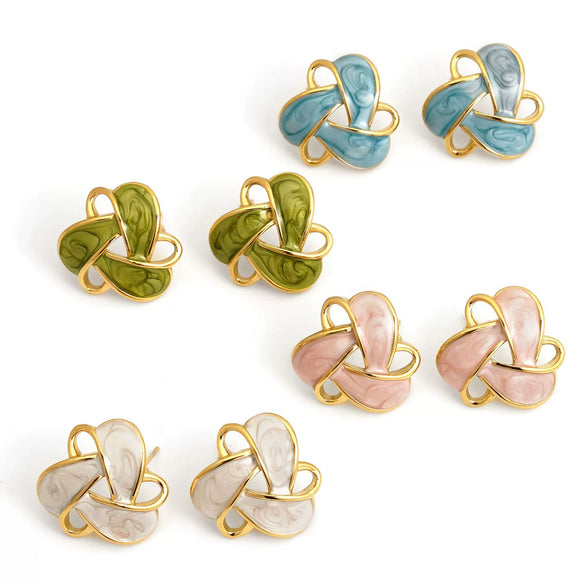Wholesale Stainless Steel Geometric Oil Drop Earrings With Electroplating Fashion Simple Elegant For Women