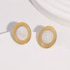 Wholesale Stainless Steel Geometric Oil Drop Electroplated 18K Gold Nonfading Earrings For Women In Classic Retro Minimalist Style