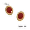 Wholesale Stainless Steel Geometric Oil Drop Electroplated 18K Gold Nonfading Earrings For Women In Classic Retro Minimalist Style