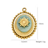 Wholesale Stainless Steel Geometric Oildrip Diamondstudded Natural Stone Pendant Necklace With Furnace Vacuum Electroplated 18K Gold Accessories