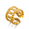 Wholesale Stainless Steel Geometric Open Adjustable Ring For Women 18K Gold Plated