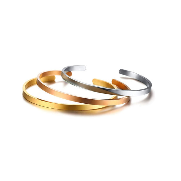 Wholesale Stainless Steel Geometric Open Bangle Jewelry For Men And Women