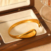 Wholesale Stainless Steel Geometric Open Bracelet For Women Light Luxury Asymmetrical Electroplated