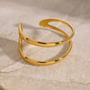 Wholesale Stainless Steel Geometric Open Bracelet With Electroplating For Women