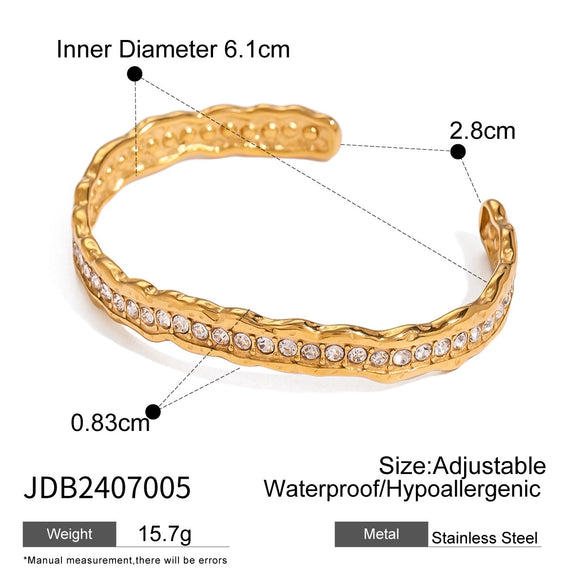 Wholesale Stainless Steel Geometric Open Bracelet With Electroplating