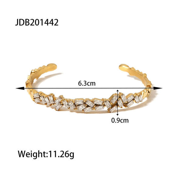 Wholesale Stainless Steel Geometric Open Bracelet With Electroplating
