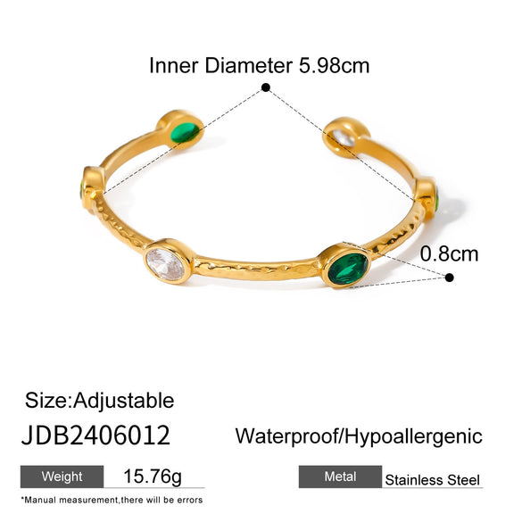 Wholesale Stainless Steel Geometric Open Bracelet With Electroplating