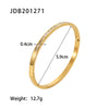 Wholesale Stainless Steel Geometric Open Bracelet With Electroplating